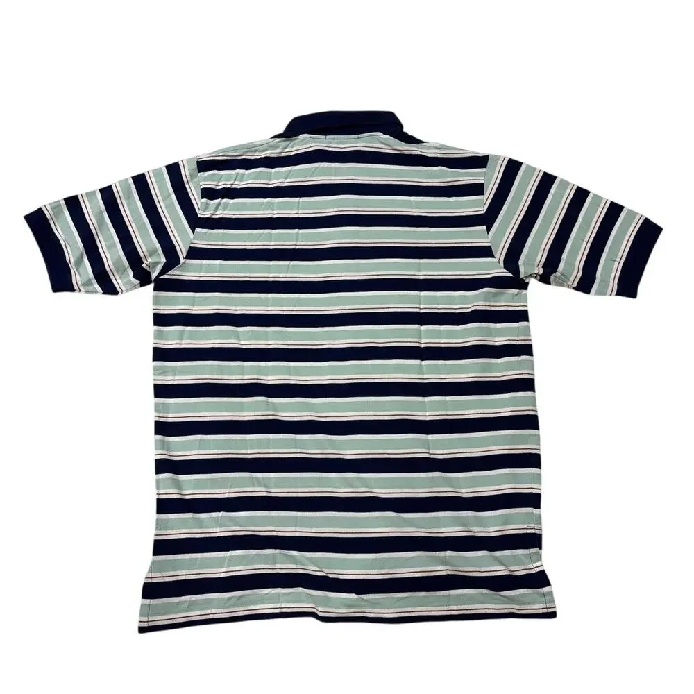 Vintage Polo Ralph Lauren Shirt Mens XL Blue Green Striped Short Sleeve Preppy
